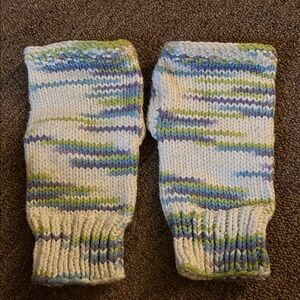 Multicolor Knit Fingerless Gloves